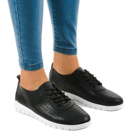 Sneakers nere traforate JH701-1 nero