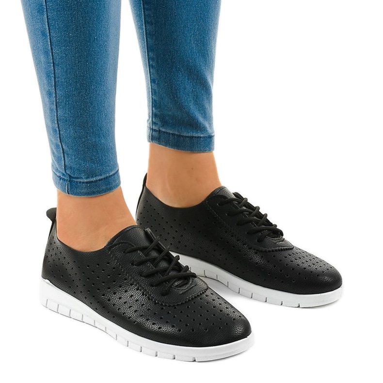 Sneakers nere traforate JH701-1 nero