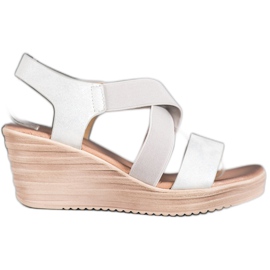 Sea Elves Casual Slip On Sandali beige argento