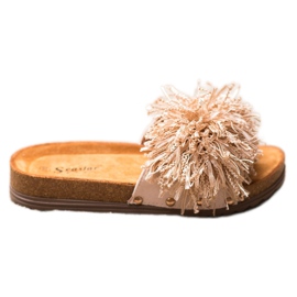Seastar Pantofole Beige Con Frange