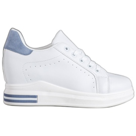 SHELOVET Scarpe sportive su una zeppa bianco