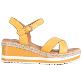 Weide Zeppe Gialle Con Ecopelle giallo