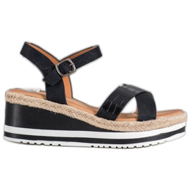 Weide Zeppe Nere Con Ecopelle nero