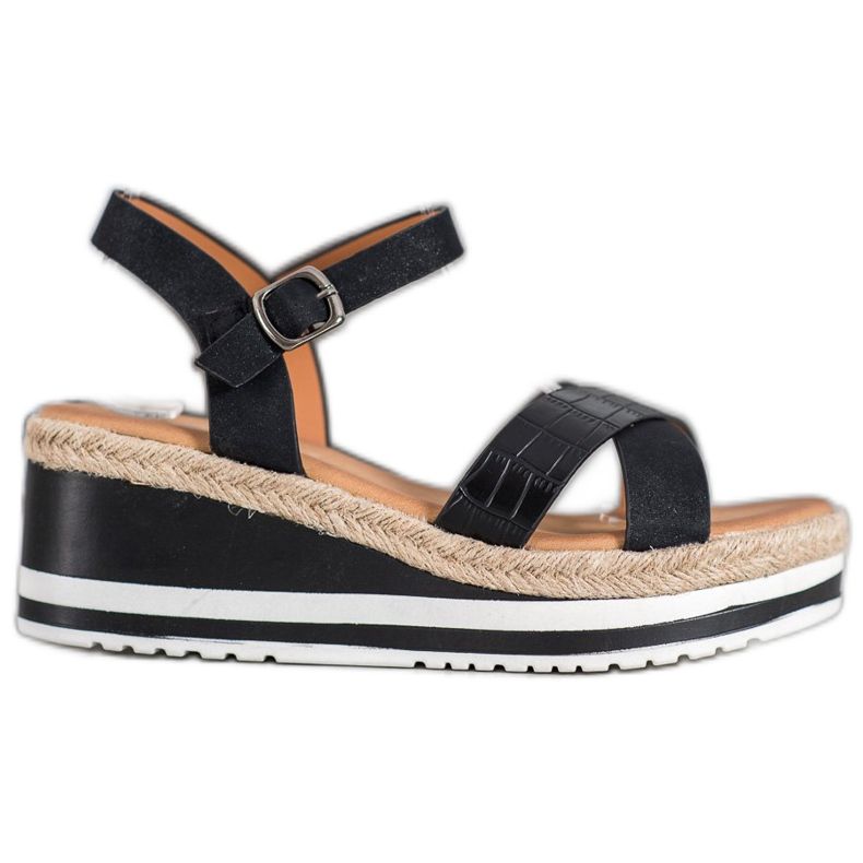 Weide Zeppe Nere Con Ecopelle nero