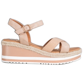 Weide Zeppe beige con ecopelle