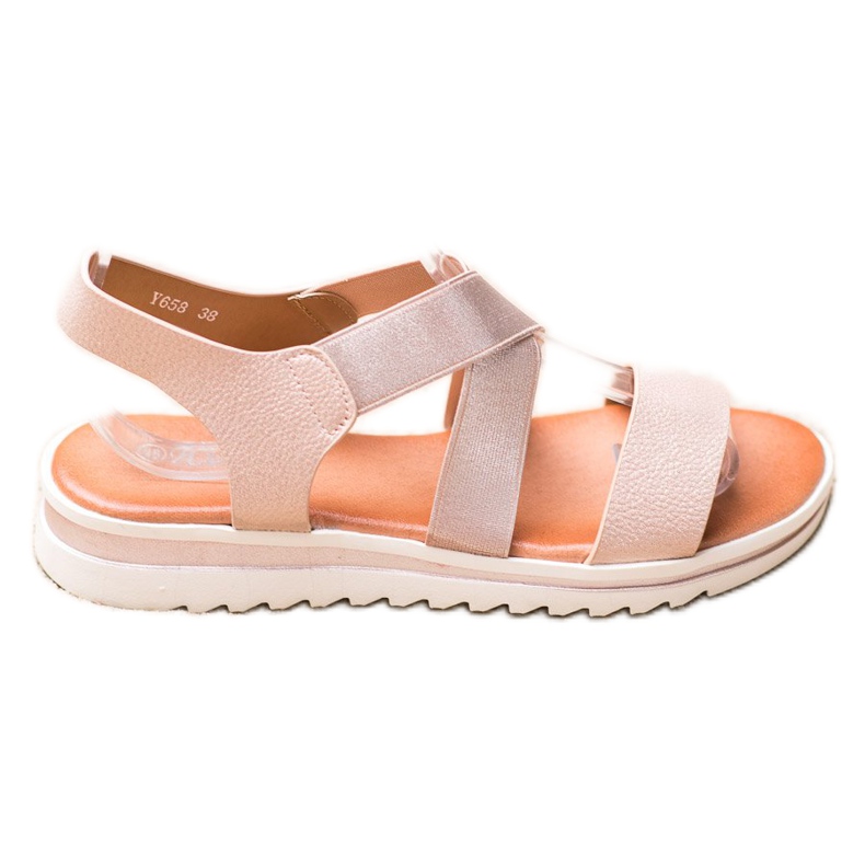 Weide Sandali Sulla Piattaforma beige d'oro