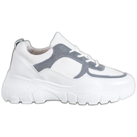 SHELOVET Sneakers allacciate alla moda bianca