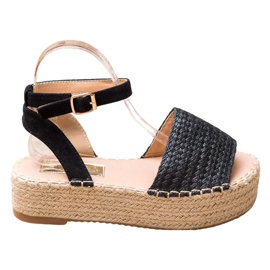 Weide Sandali con espadrillas sulla piattaforma nero