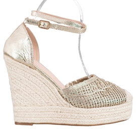 Weide Espadrillas lucide su zeppa giallo