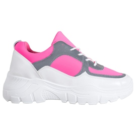 SHELOVET Sneakers allacciate alla moda bianca rosa