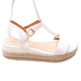 Weide Sandali bianchi con una piattaforma decorativa bianco