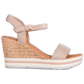 Weide Zeppe in pelle scamosciata alla moda beige
