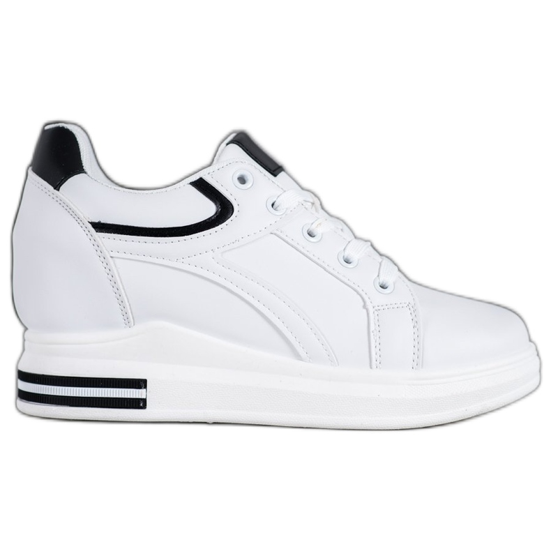 SHELOVET Sneakers bianche con zeppa bianca