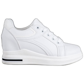 SHELOVET Sneakers bianche con zeppa bianco
