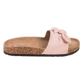Evento Pantofole in pelle scamosciata sulla piattaforma rosa