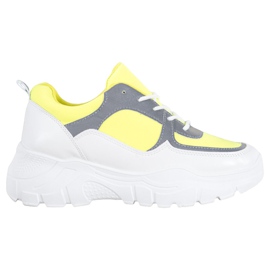 SHELOVET Sneakers allacciate alla moda bianco giallo
