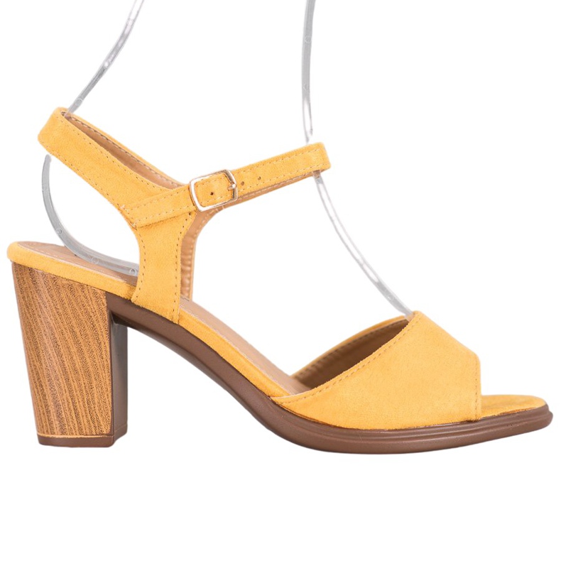 SHELOVET Sandali in pelle scamosciata gialli giallo