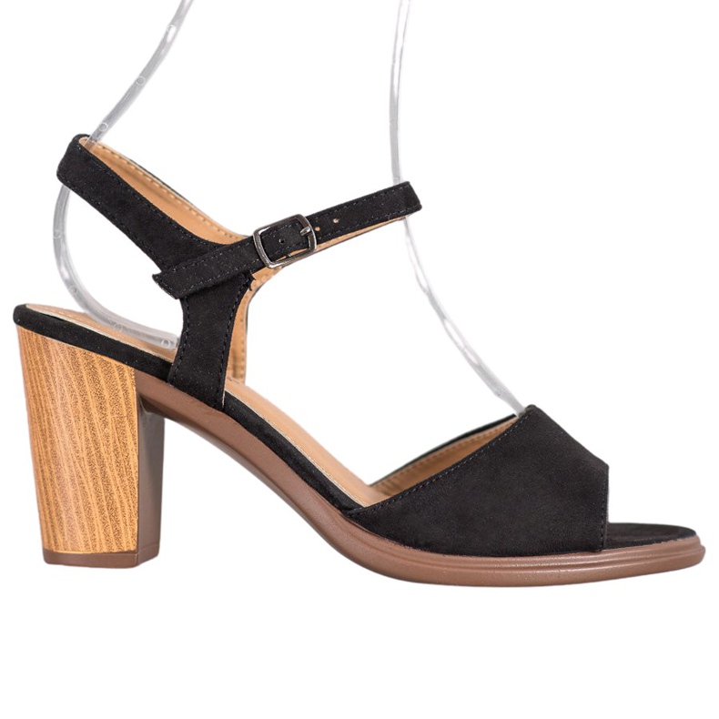 SHELOVET Sandali in pelle scamosciata neri nero
