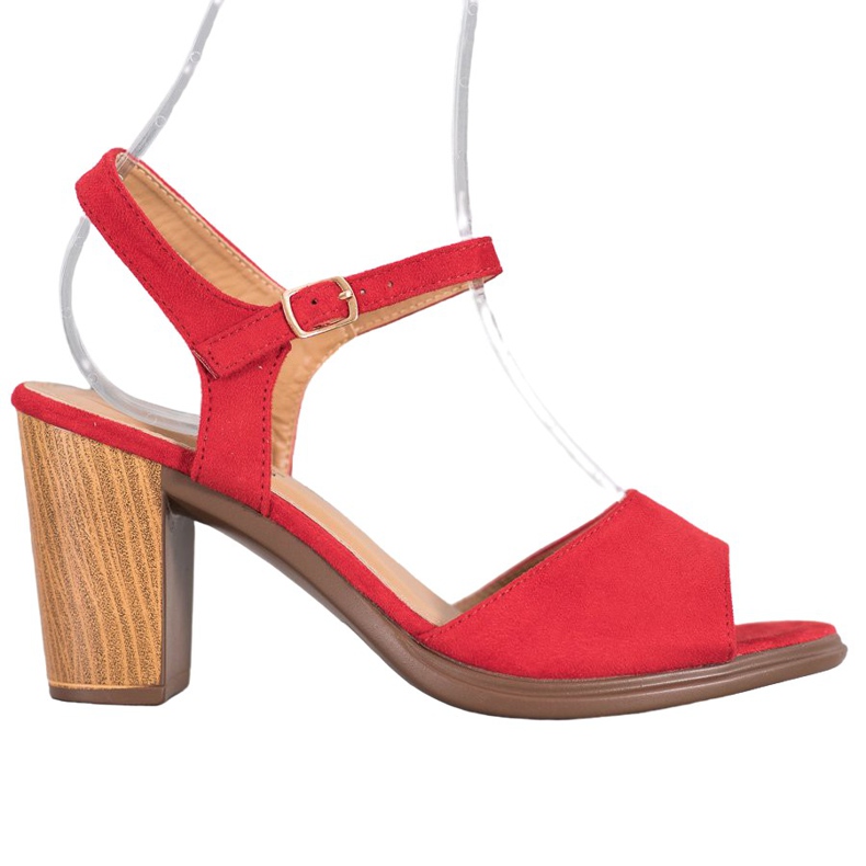 SHELOVET Sandali in pelle scamosciata rossi rosso