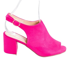 SHELOVET Sandali classici con tacco alto rosa