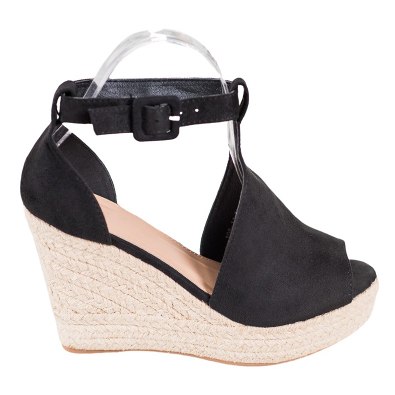 Queen Vivi Zeppe in camoscio costruite nero