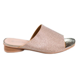 SHELOVET Pantofole Eleganti Con Glitter giallo