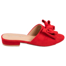 SHELOVET Infradito rosse su tacco piatto rosso