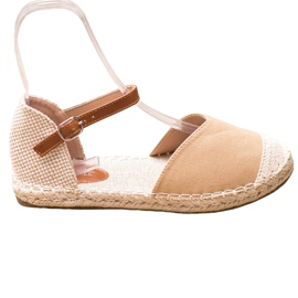 SHELOVET Espadrillas in tessuto marrone