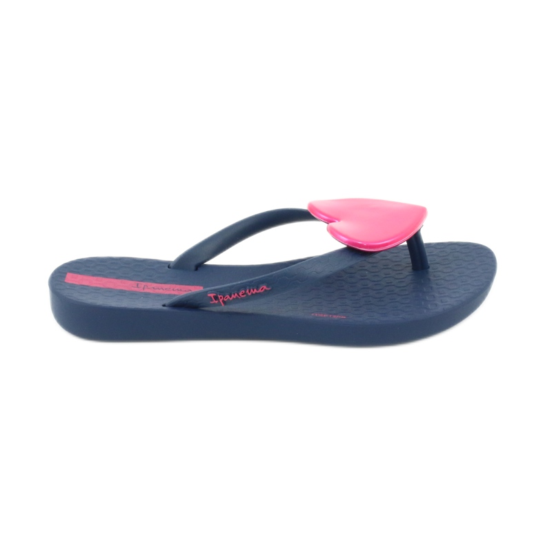Flip blu navy delle ragazze con un cuore rosa di ipanema