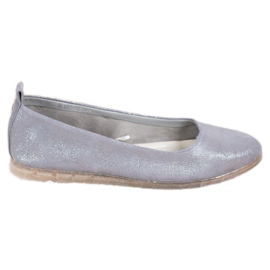 Sergio Leone Ballerine in tessuto con glitter grigio