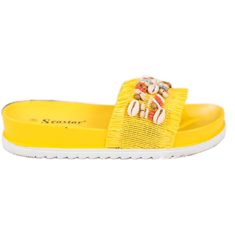 Seastar Pantofole Gialle Con Conchiglie giallo
