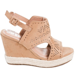 SHELOVET Zeppe traforate beige