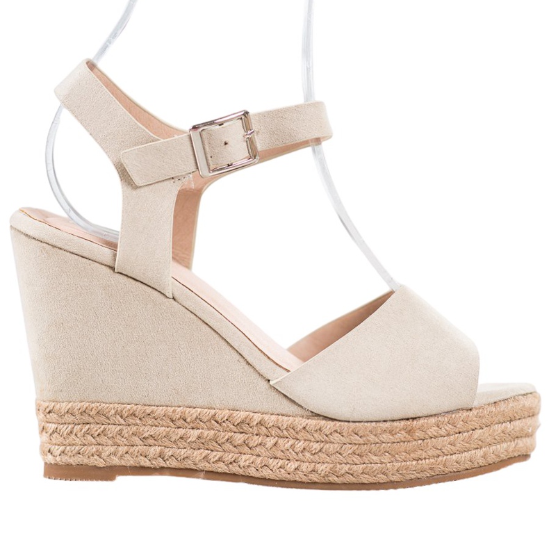 Clowse Sandali beige su una zeppa alta