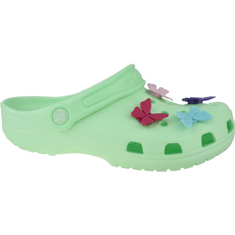 Crocs Classic Butterfly Charm Zoccolo Jr 206179-3TI verde