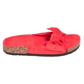 SHELOVET Pantofole in pelle scamosciata sulla piattaforma rosso