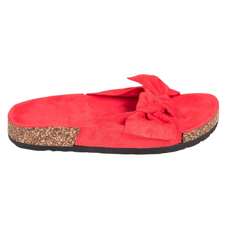 SHELOVET Pantofole in pelle scamosciata sulla piattaforma rosso