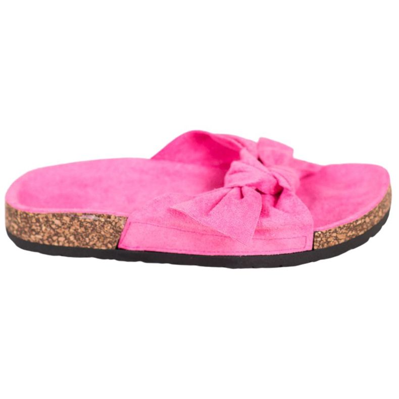 SHELOVET Pantofole in pelle scamosciata sulla piattaforma rosa