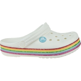 Zoccolo Crocs Rainbow Glitter 206151-100 bianco