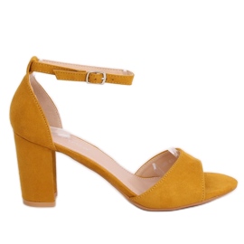 Sandali tacco alto miele 88-395 Giallo