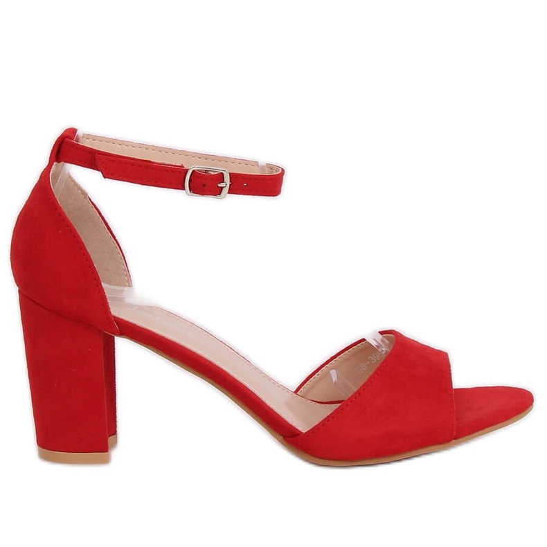 Sandali rossi con tacco alto 88-395 Red rosso