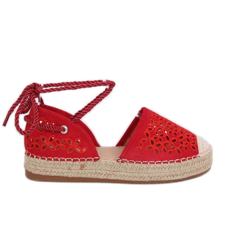 Espadrillas allacciate alla caviglia rosse G1573 Red rosso