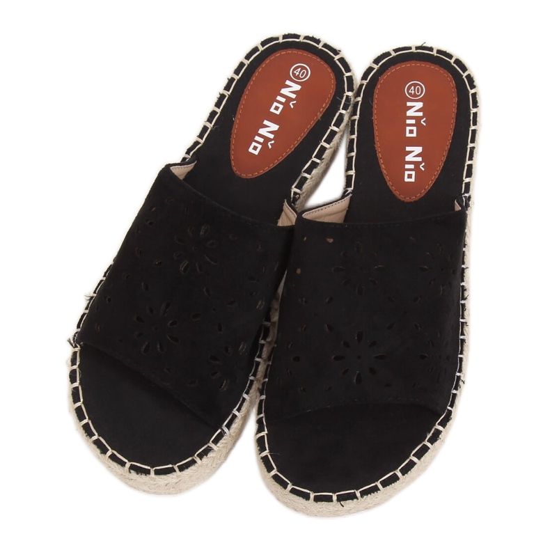 Espadrillas nere traforate 99-62A Nero
