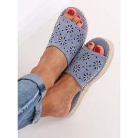 Espadrillas blu traforate 99-62A Blu