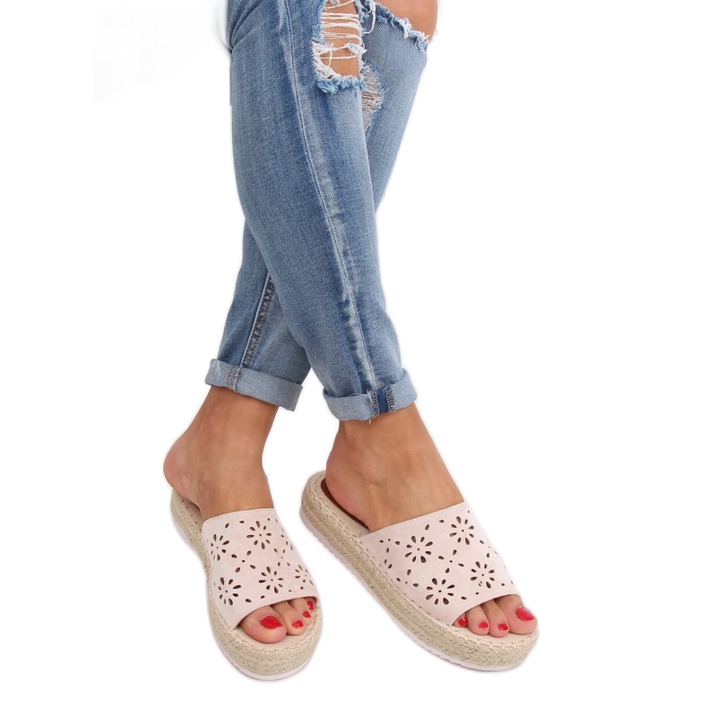 Pantofole espadrillas traforate beige 99-62A Beige