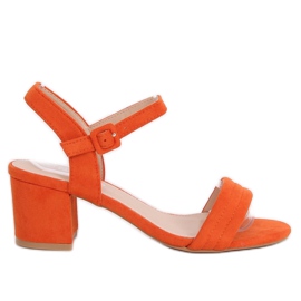 Sandali con tacco arancioni 99-61A Arancione arancia
