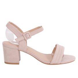 Sandali beige con tacco alto 99-61A Beige