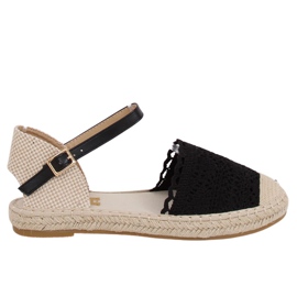 Espadrillas nere in pizzo L-1067 Black nero