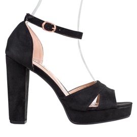 Clowse Sandali neri con tacco alto nero