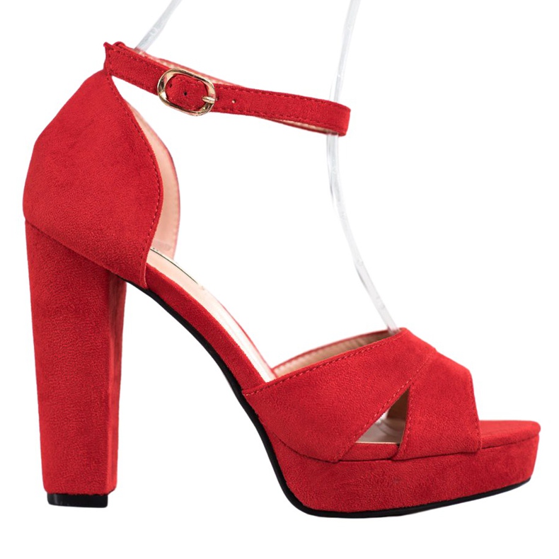 Clowse Sandali rossi con tacco alto rosso