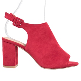SHELOVET Sandali con tacco alto rosso